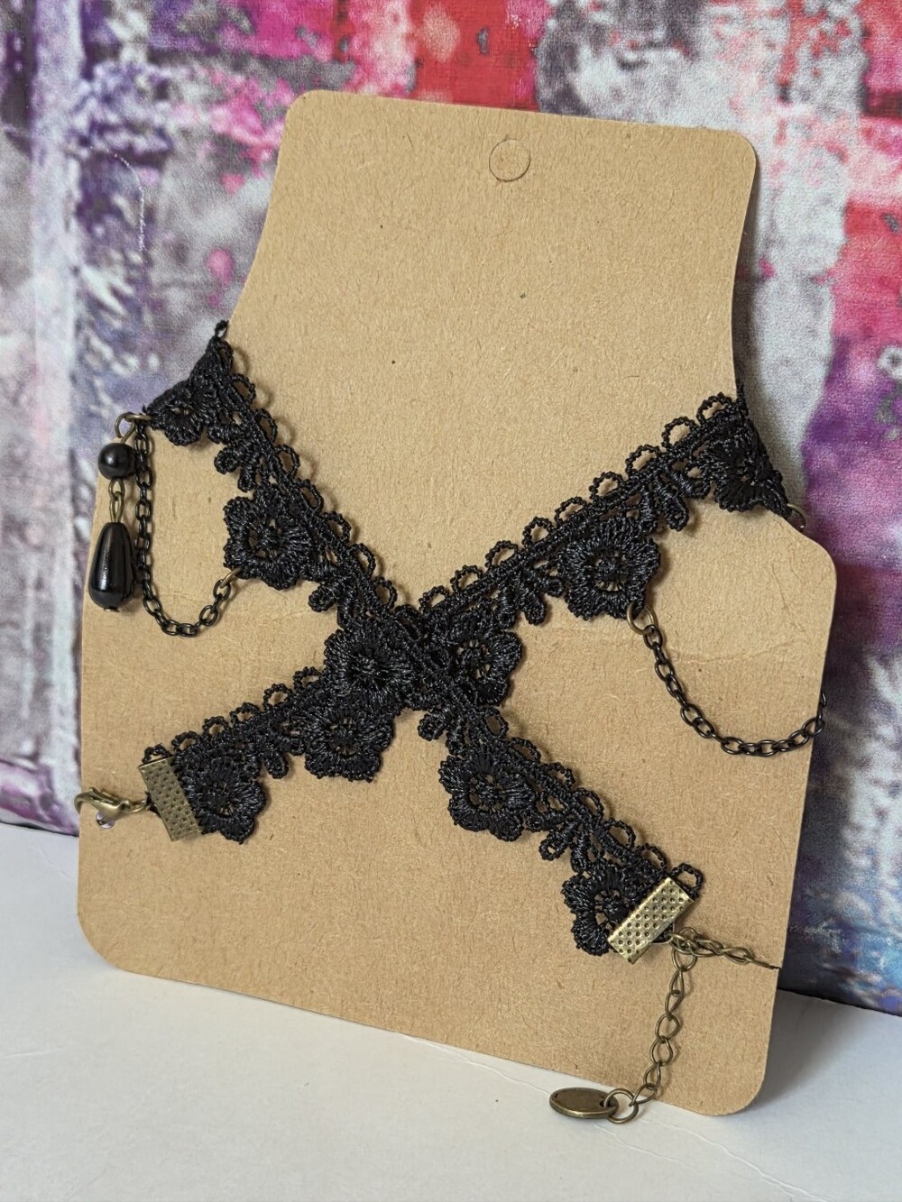 Handmade Black Victorian Lace Choker Necklace NIP - Picture 6 of 7